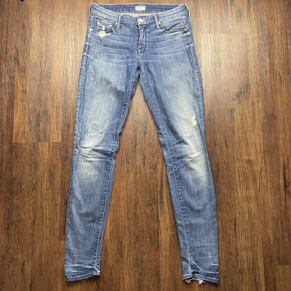 Mother The Looker Crop Graffiti Girl Denim Jeans Women’s 28 - Blue